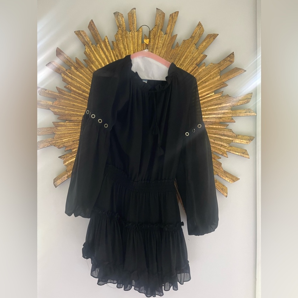 MISA black long sleeve dress